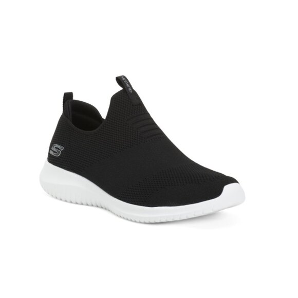 SKECHERS Black/White Ultraflex Slip On Sneakers - Picture 1 of 2